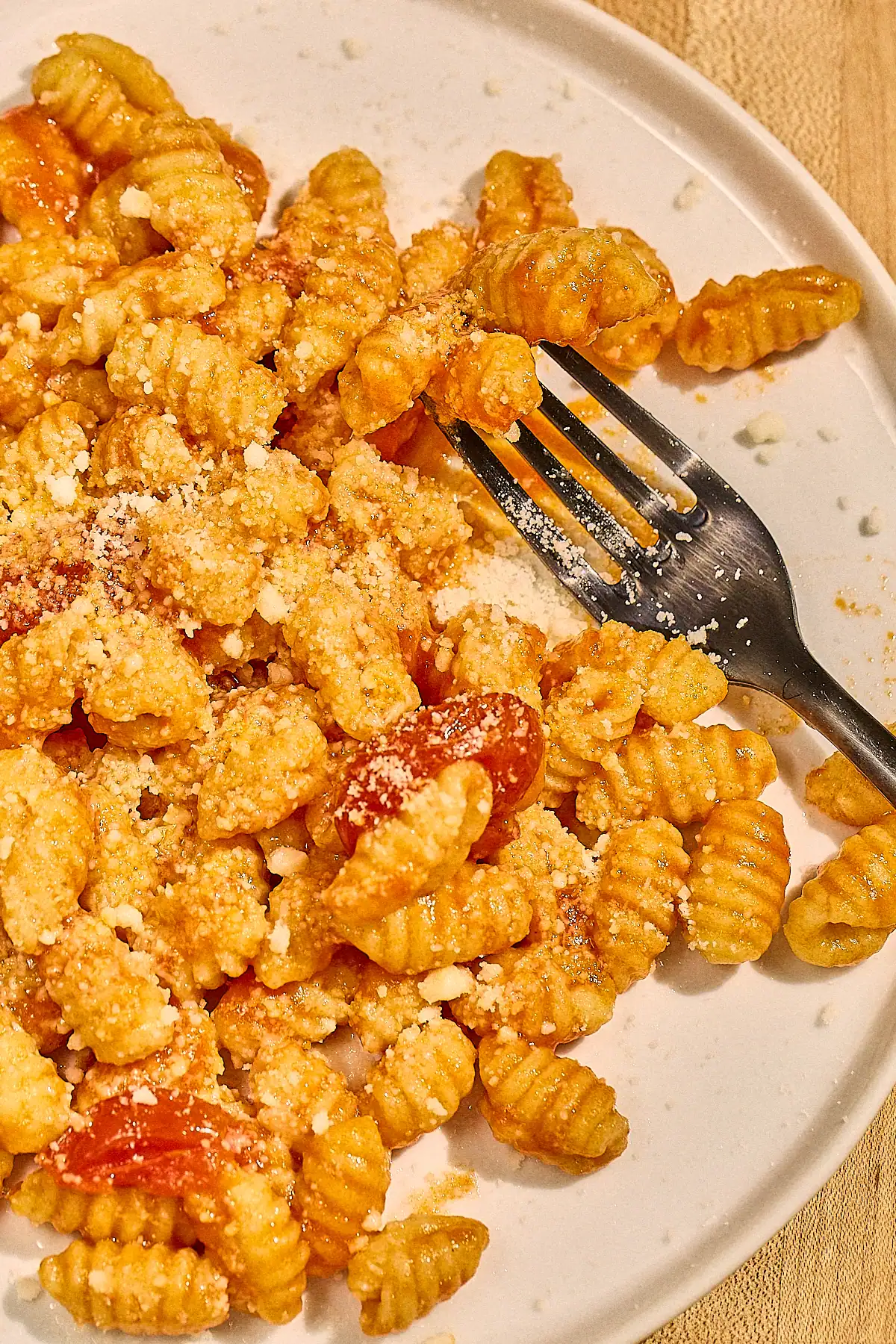 cherry tomato butter sauce with malloredus