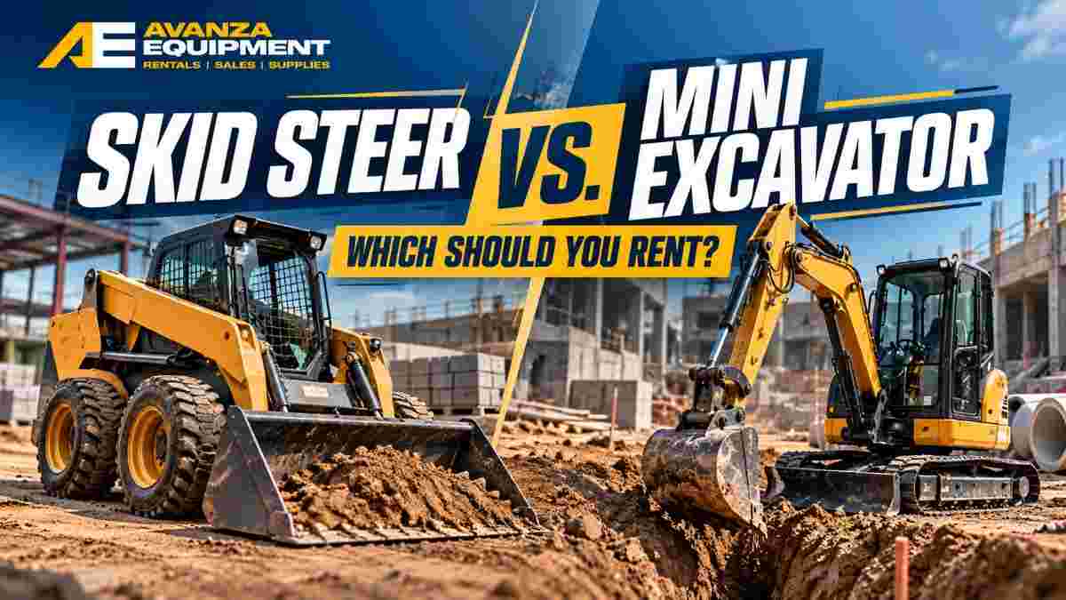 Skid Steer vs. Mini Excavator: Which Machine Should You Rent?