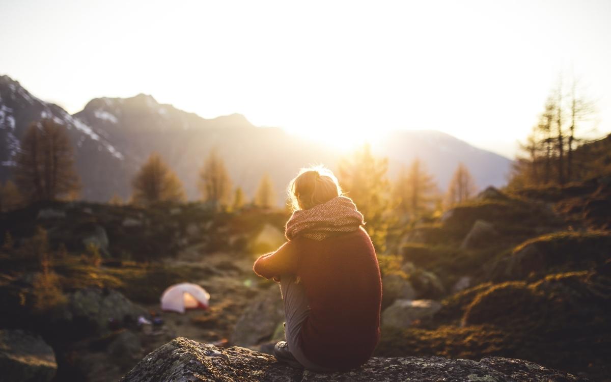 woman camping, weekend getaway, cheap getaway