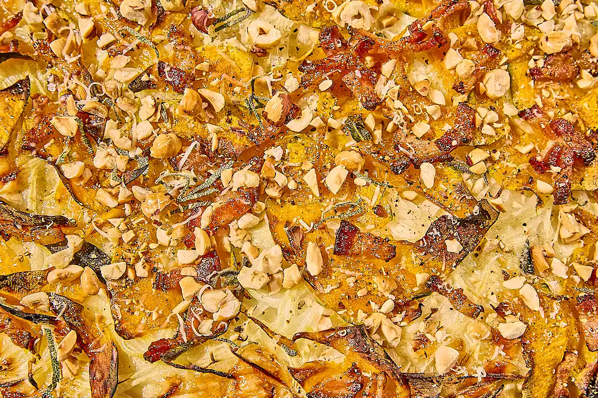 kabocha squash foccacia detail