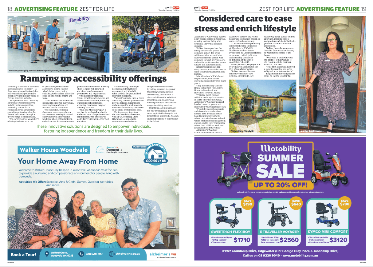 Screenshot of Perth Now newspaper featuring a story about Walker House