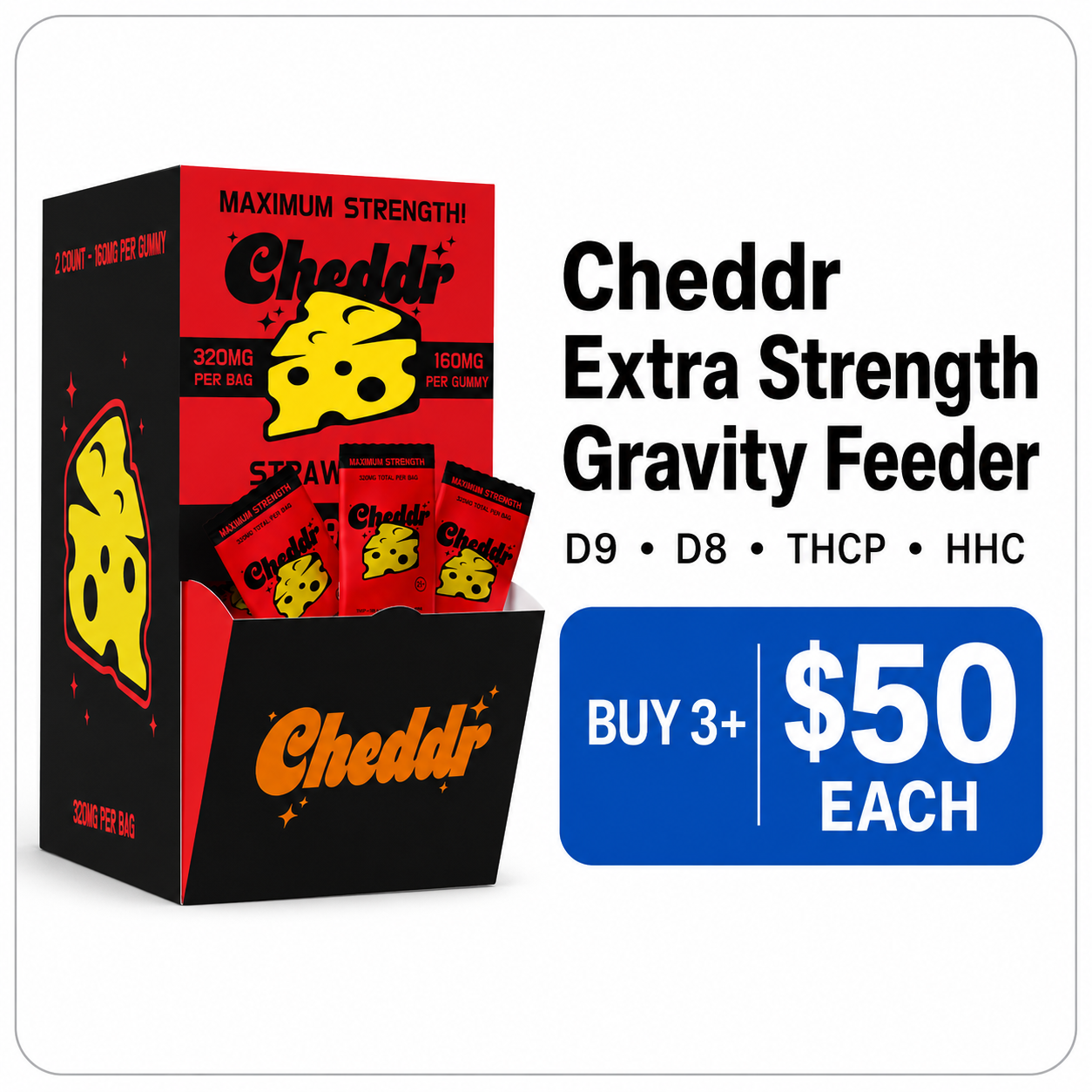 Cheddr Extra Strength Gravity Feeder wholesale promo