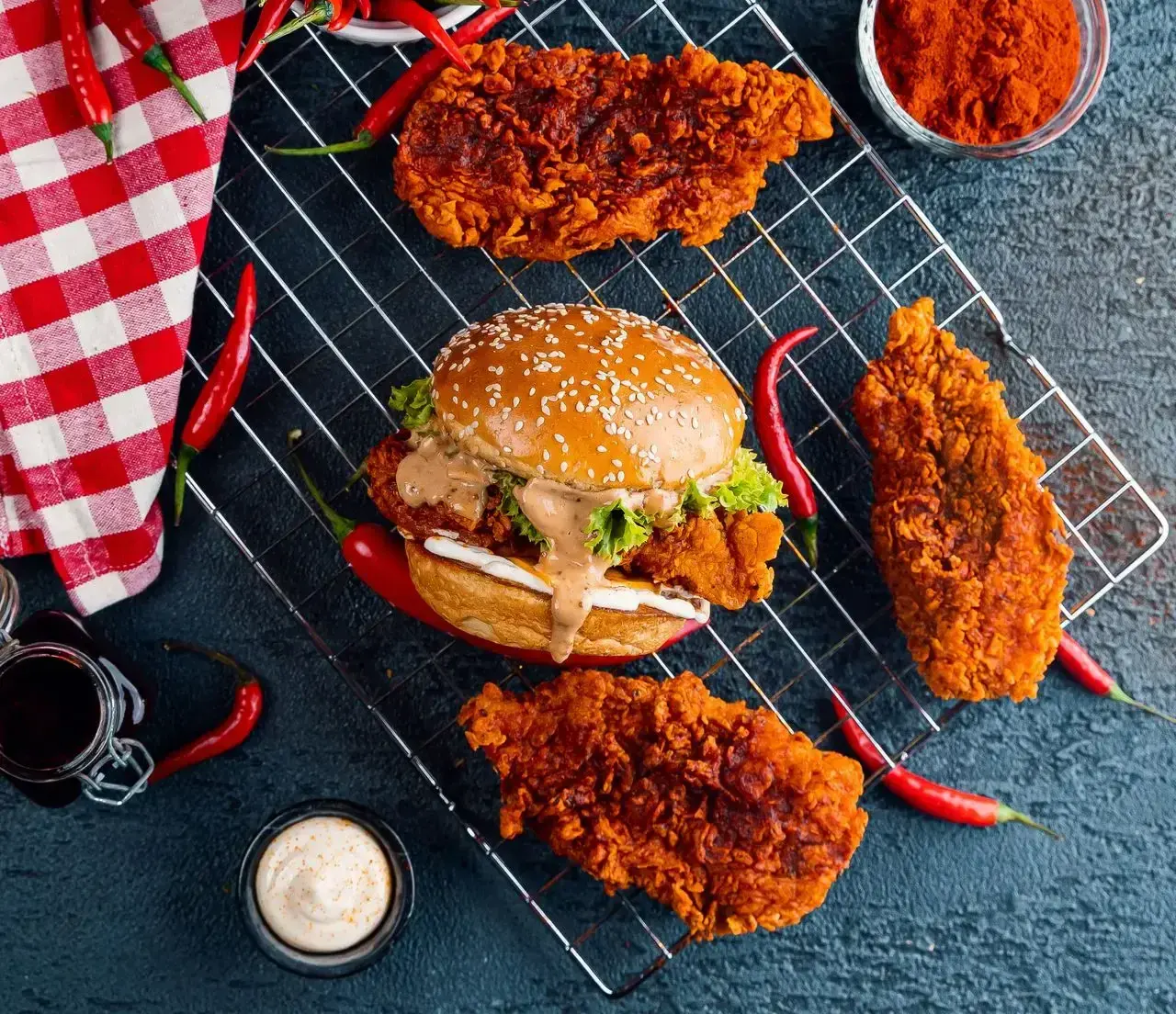 chicken sandwich served at Baba's Hot Chicken