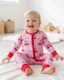 Bamboo Baby Zippy Romper | Sweet Cherry Hearts