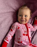 Bamboo Baby Zippy Romper | Sweet Cherry Hearts