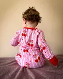 Bamboo Baby Zippy Romper | Sweet Cherry Hearts
