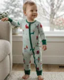 Bamboo Zippy Romper | Holiday Pups