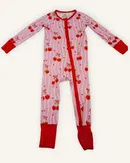 Bamboo Baby Zippy Romper | Sweet Cherry Hearts