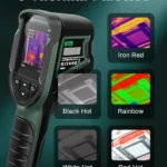 H128 Handheld Thermal Camera, 240 x 240 TISR Resolution, 24h Battery Life Thermal Imaging Camera, 25 Hz Infrared Camera with Temperature Alarm, -4℉~ 842℉ Temp Range, IP65 Protection Level
