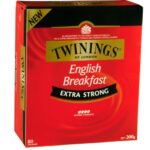 TWININGS EXTRA STRONG ENGLISH BREAKFAST TEA BAGS 80S Pack Size: 6