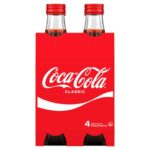 COCA COLA SOFT DRINK GLASS BOTTLE 4X330ML Pack Size: 6