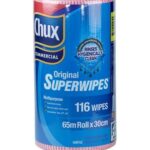 CHUX SUPERWIPES ECONOMY ROLL RED 3CM X 65CM 116S Pack Size: 4