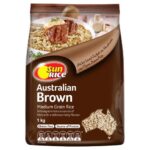 SUNRICE MEDIUM GRAIN BROWN RICE 1KG Pack Size: 6