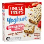 UNCLE TOBY YOGURT TOPS STRAWBERRY MUESLI BAR 185GM Pack Size: 10
