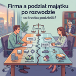 Ilustracja podziału firmy i majątku osobistego po rozwodzie