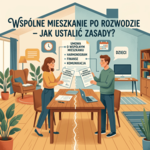 Infografika przedstawia zasady wspólnego mieszkania po rozowdzie.