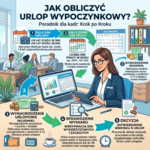 Jak obliczyć urlop wypoczynkowy? Poradnik dla kadr Infografika „Jak obliczyć urlop wypoczynkowy?” przedstawiająca pięć kroków.