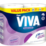 KITCHEN TOWEL VIVA DOUBLE LENGTH WHITE 2PKX4