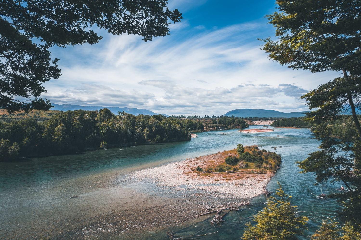 Blick auf das Flussbett des Waiau River