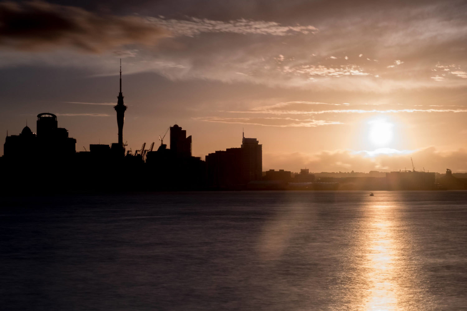 Sonnenuntergang in Auckland Neuseeland