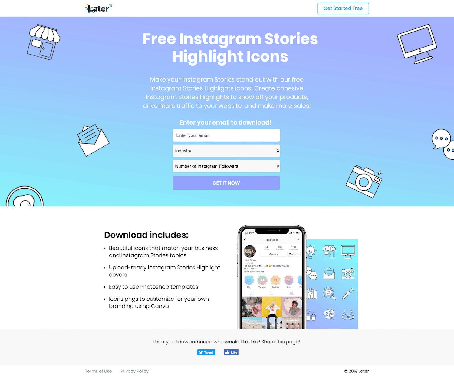 SaaS email marketing landing page