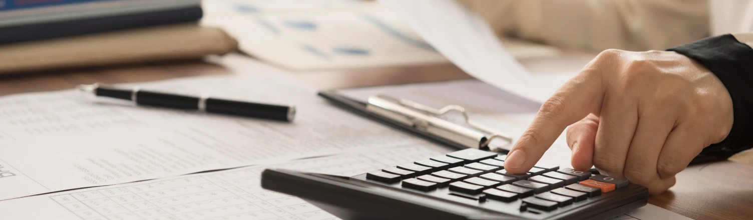 Bookkeeper inspector calculated and checking balance account. accounting and auditing concept.