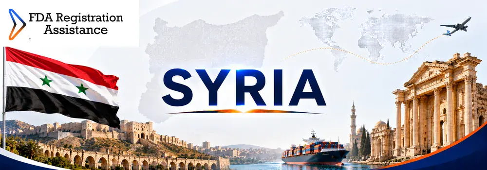U.S FDA registration services for Syria food, agricultural, supplement, cosmetic, pharmaceutical and medical device exporters