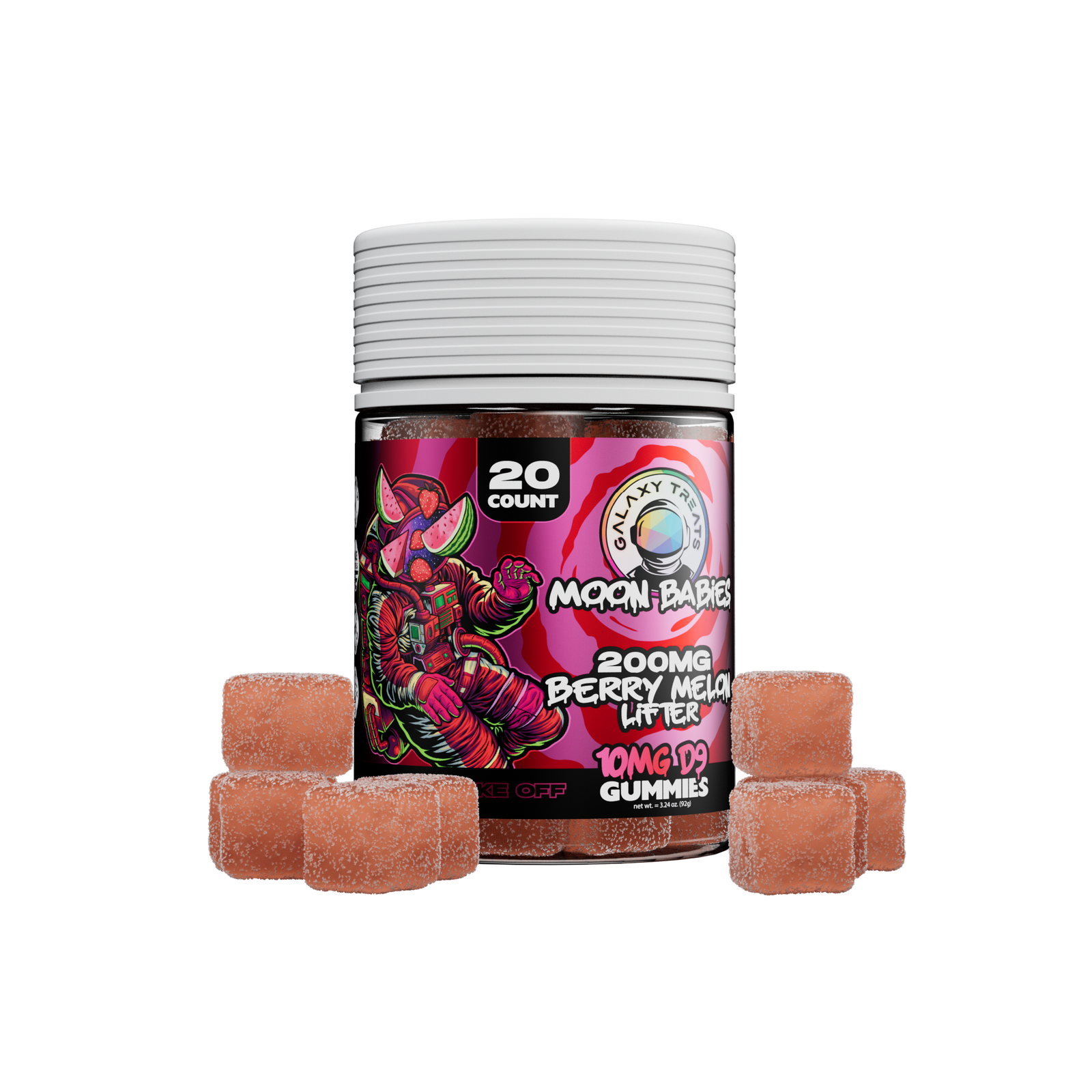 10mg D9 Gummies – BERRY MELON LIFTER - 20ct Jars wholesale – Dizzle Dist