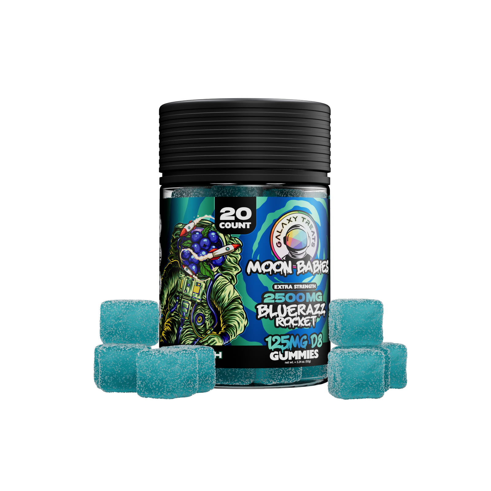125mg D8 Gummies - BLUERAZZ ROCKET - 20ct Jar wholesale – Dizzle Dist