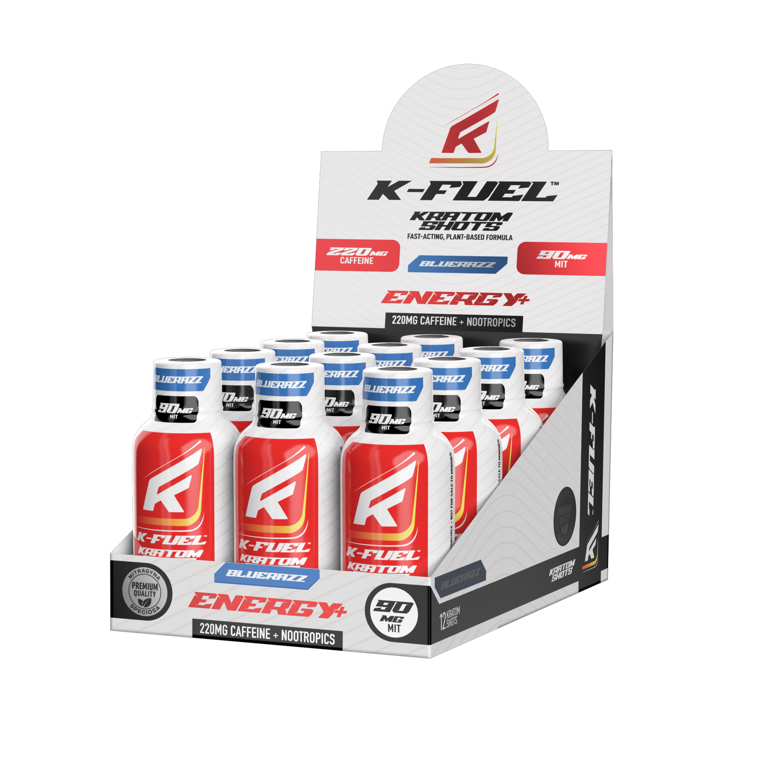 Energy + Kraton Shots - BlueRazz - 12ct Carton wholesale – Dizzle Dist