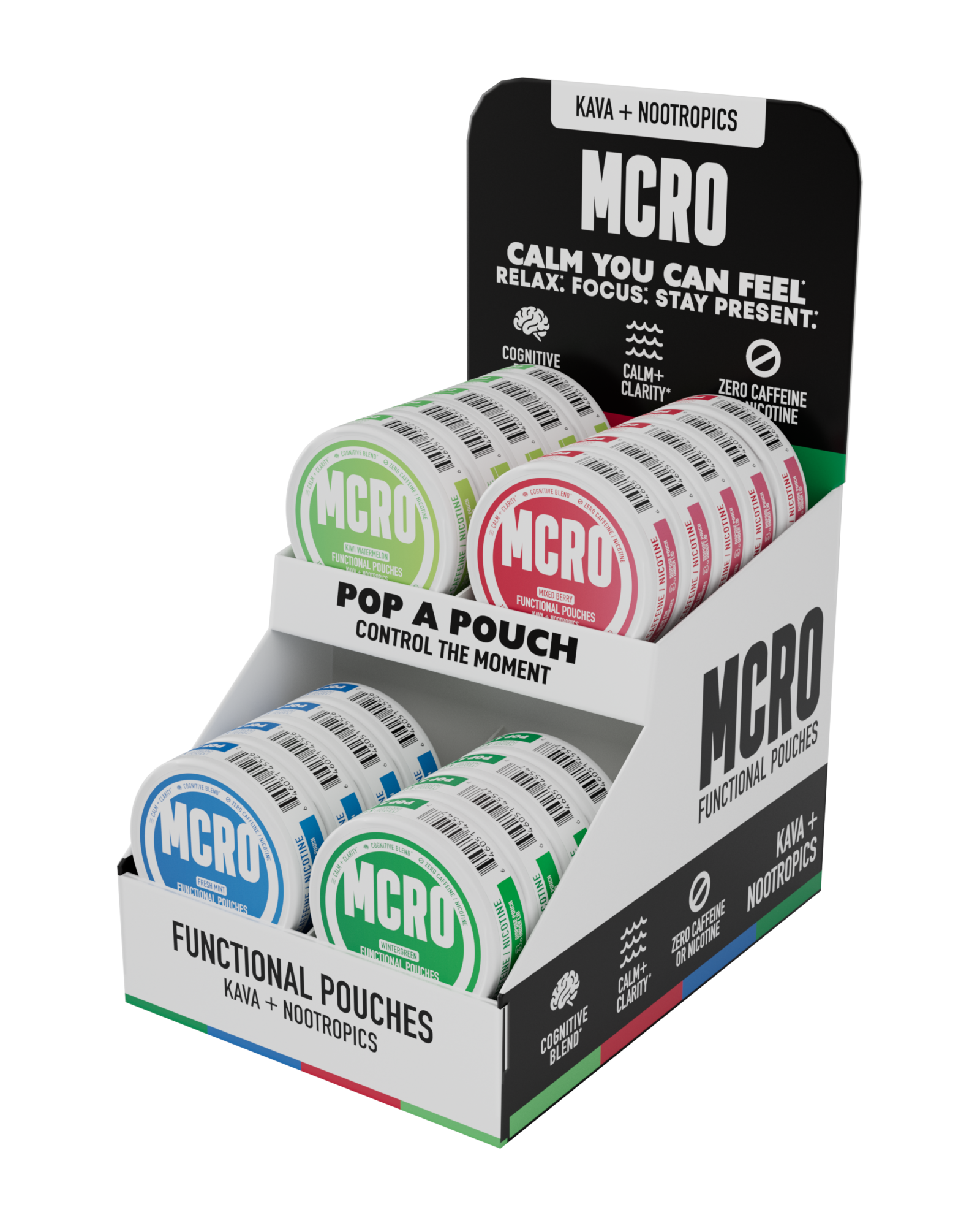 MCRO kava pouches wholesale display box