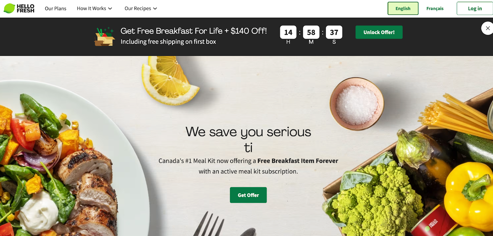Hellofresh email marketing campaign screenshot