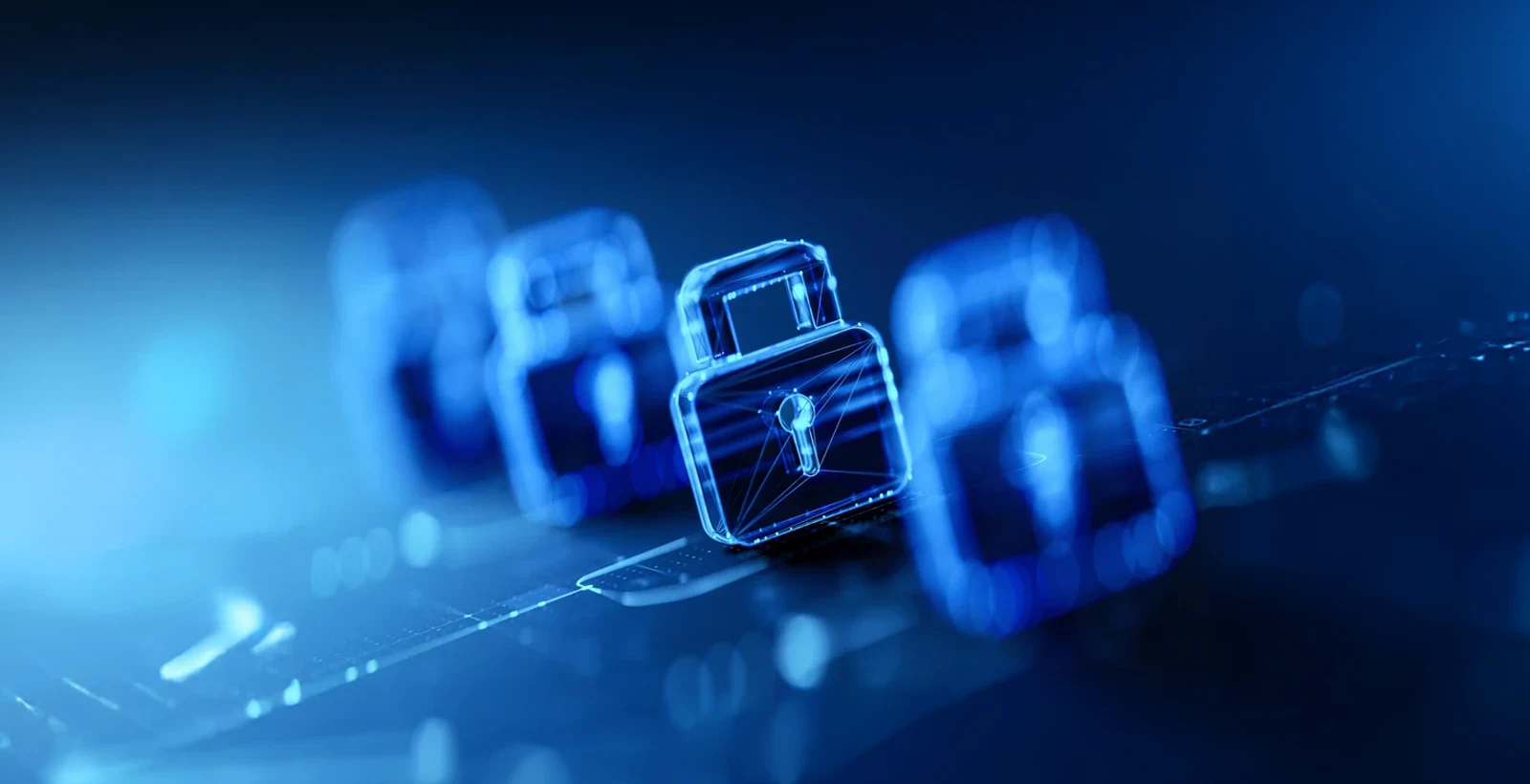 Digital padlock icons symbolizing secure data protection and privacy compliance for personal data management projects