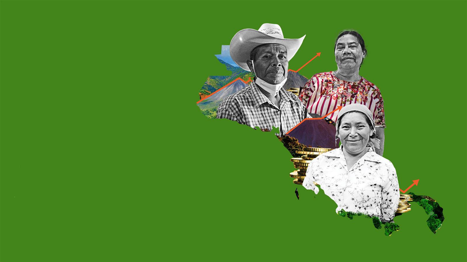 Banner verde con rostros