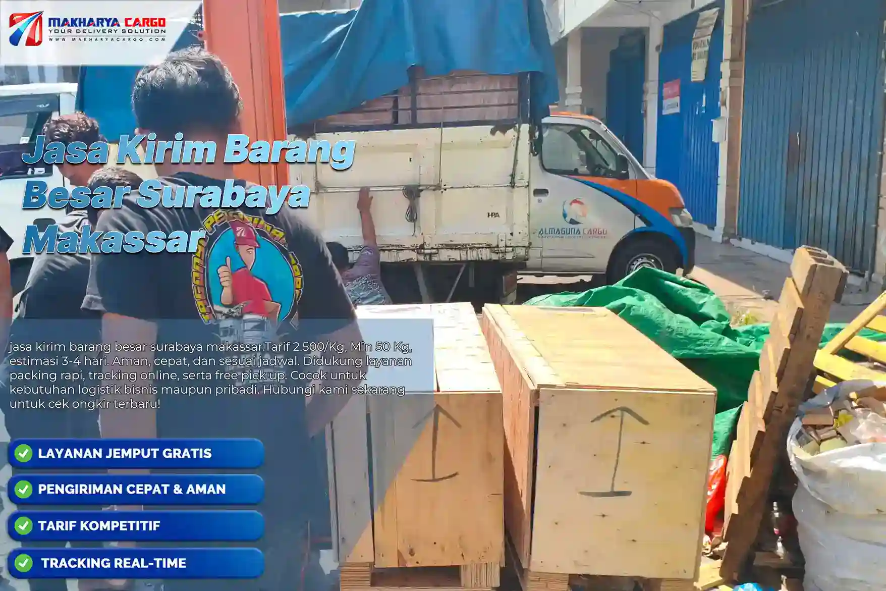 jasa kirim barang besar surabaya makassar. tarif 2.500/Kg