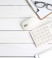 Working desk with white theme