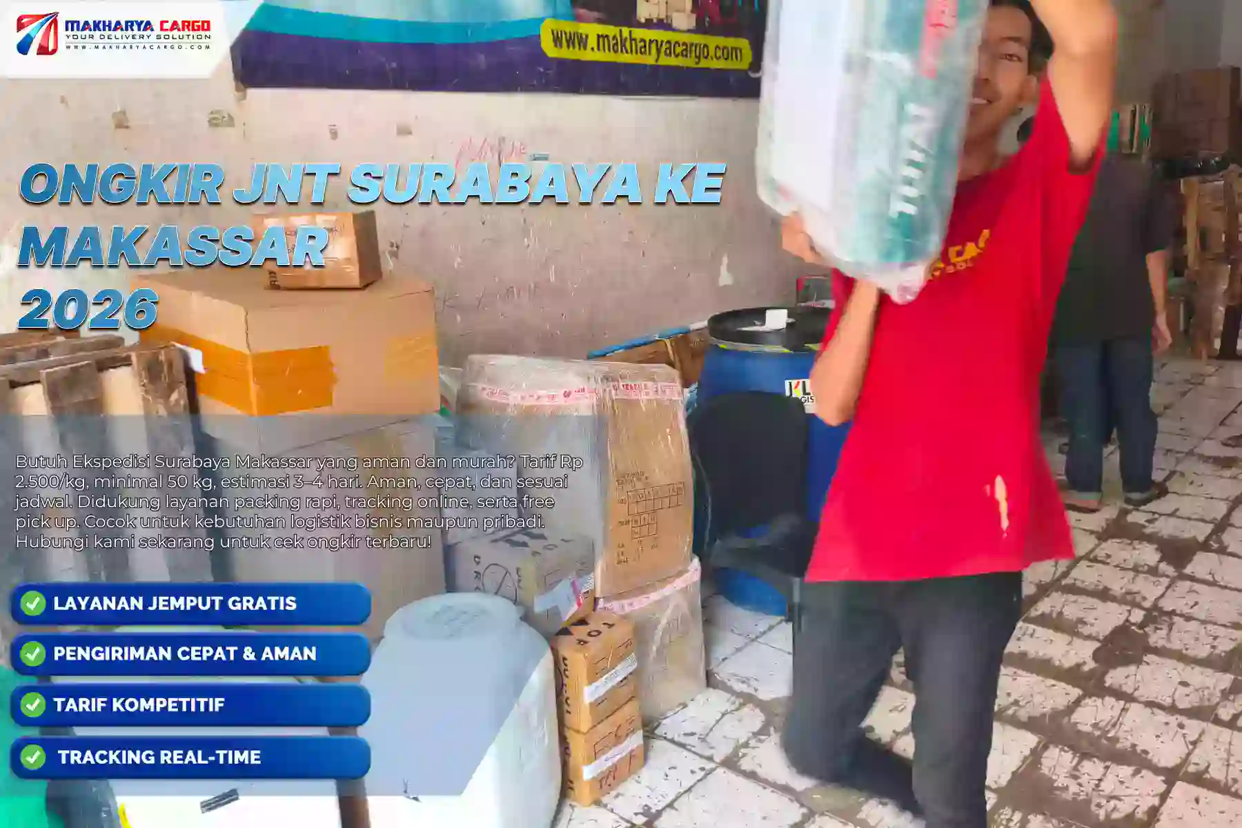 Ongkir JNT Surabaya ke Makassar