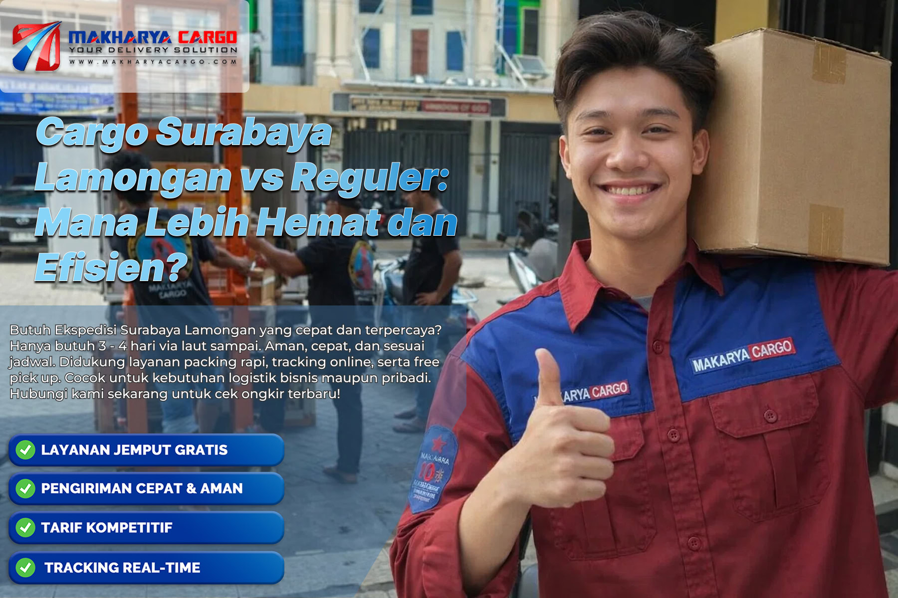 Proses muat barang cargo Surabaya Lamongan ke armada darat