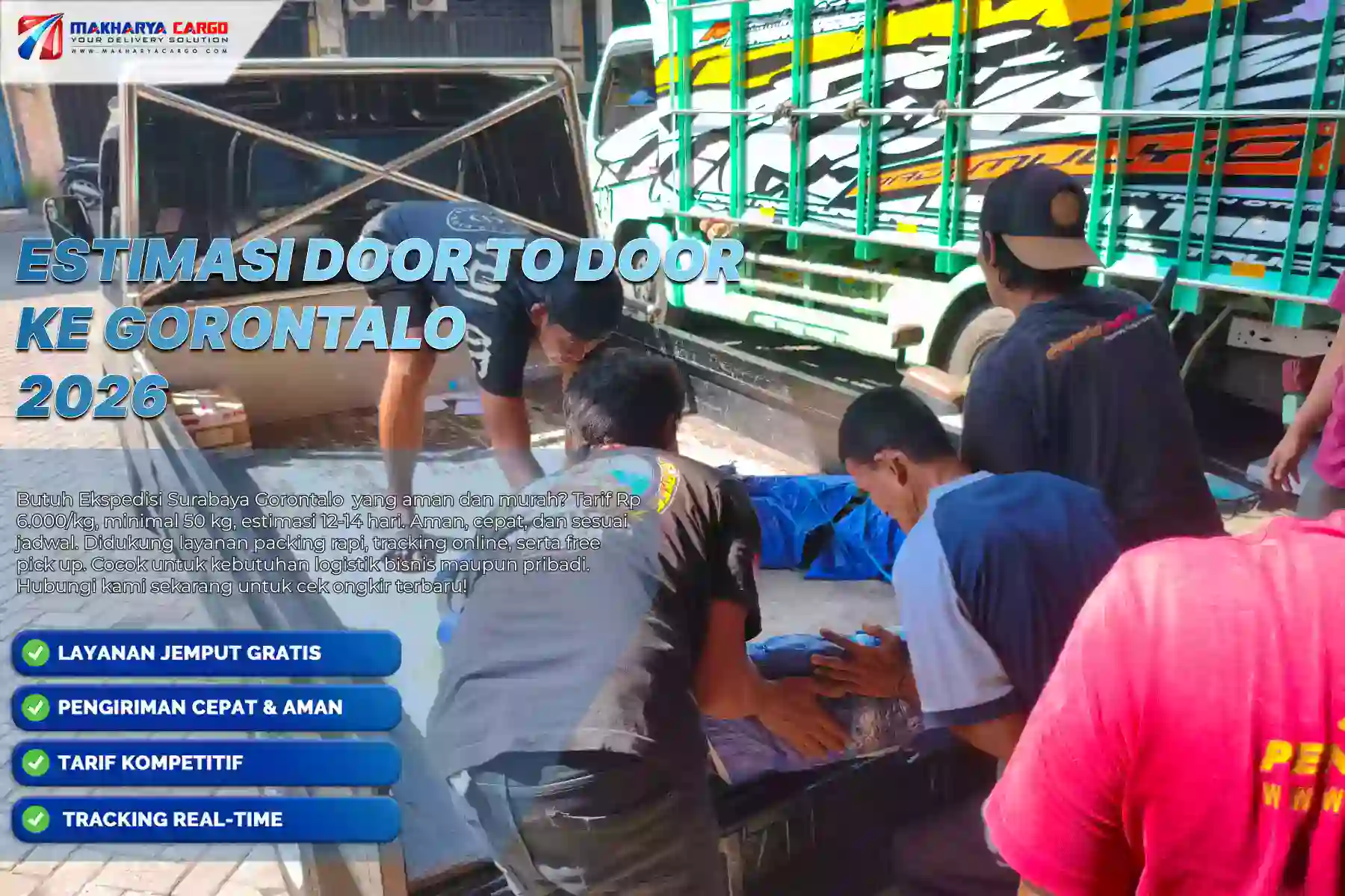 Estimasi Door to Door ke Gorontalo
