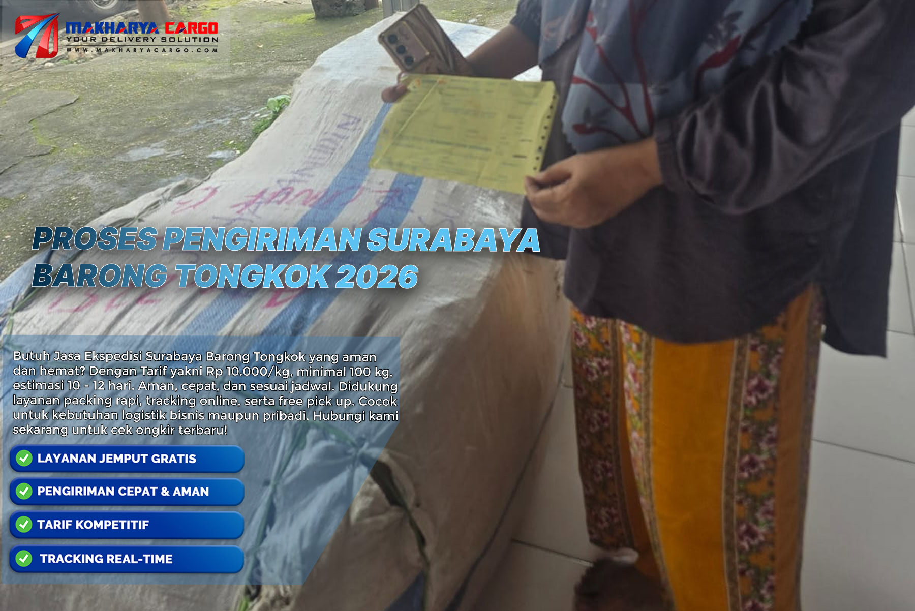 Proses pengiriman Surabaya Barong Tongkok dari pickup hingga barang tiba di tujuan