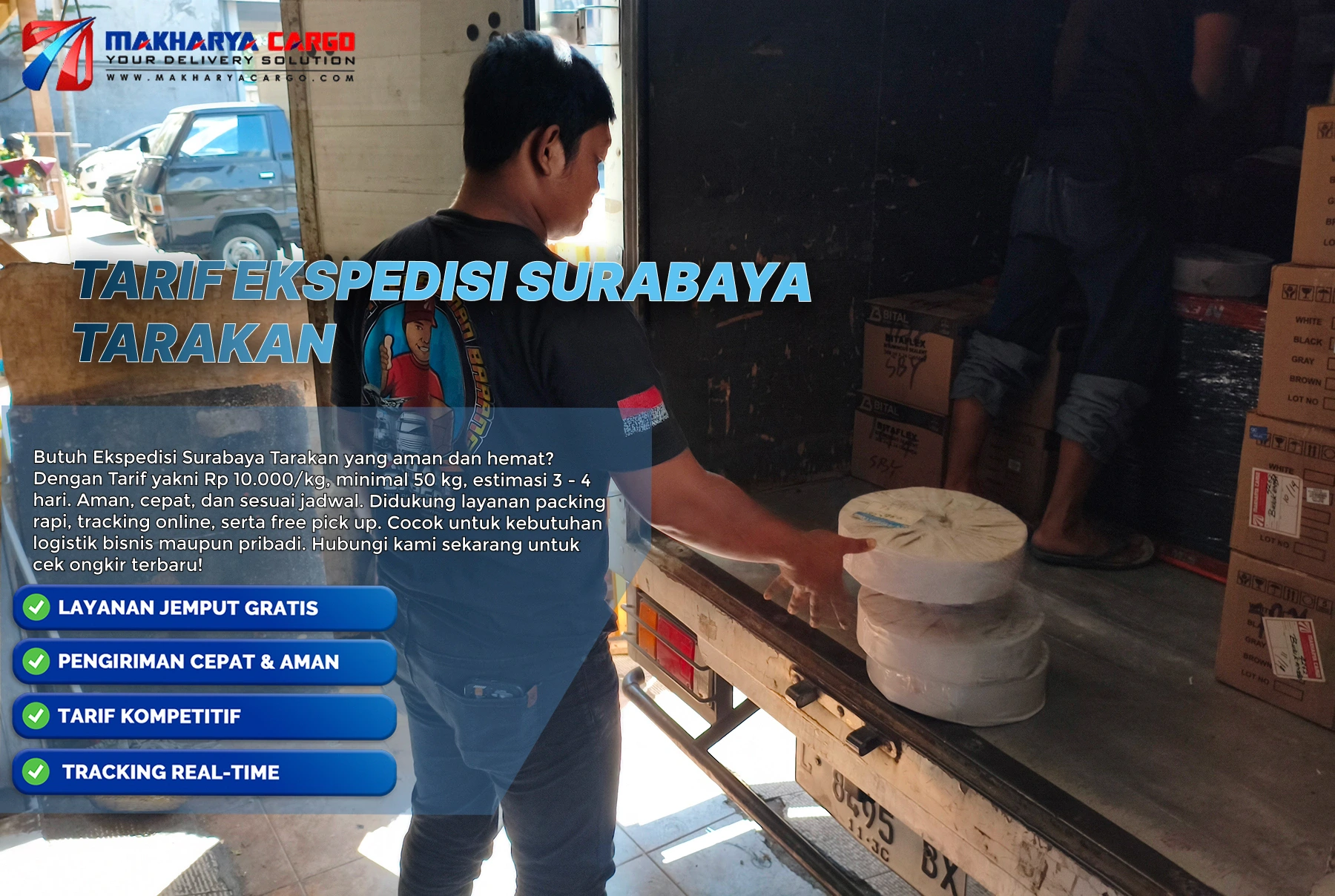 tarif ekspedisi surabaya tarakan terbaik 2026