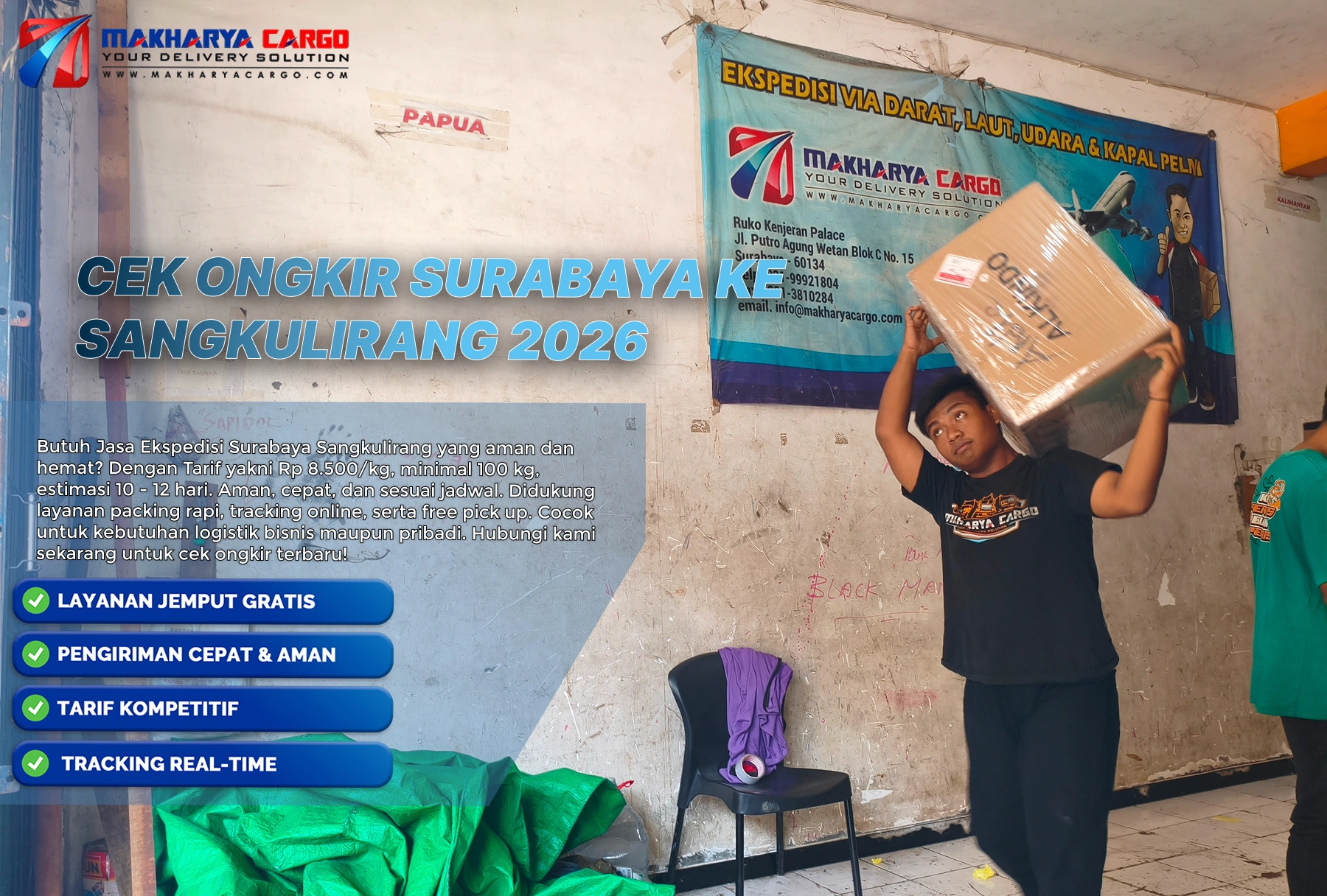 Cek ongkir Surabaya ke Sangkulirang sebelum pengiriman