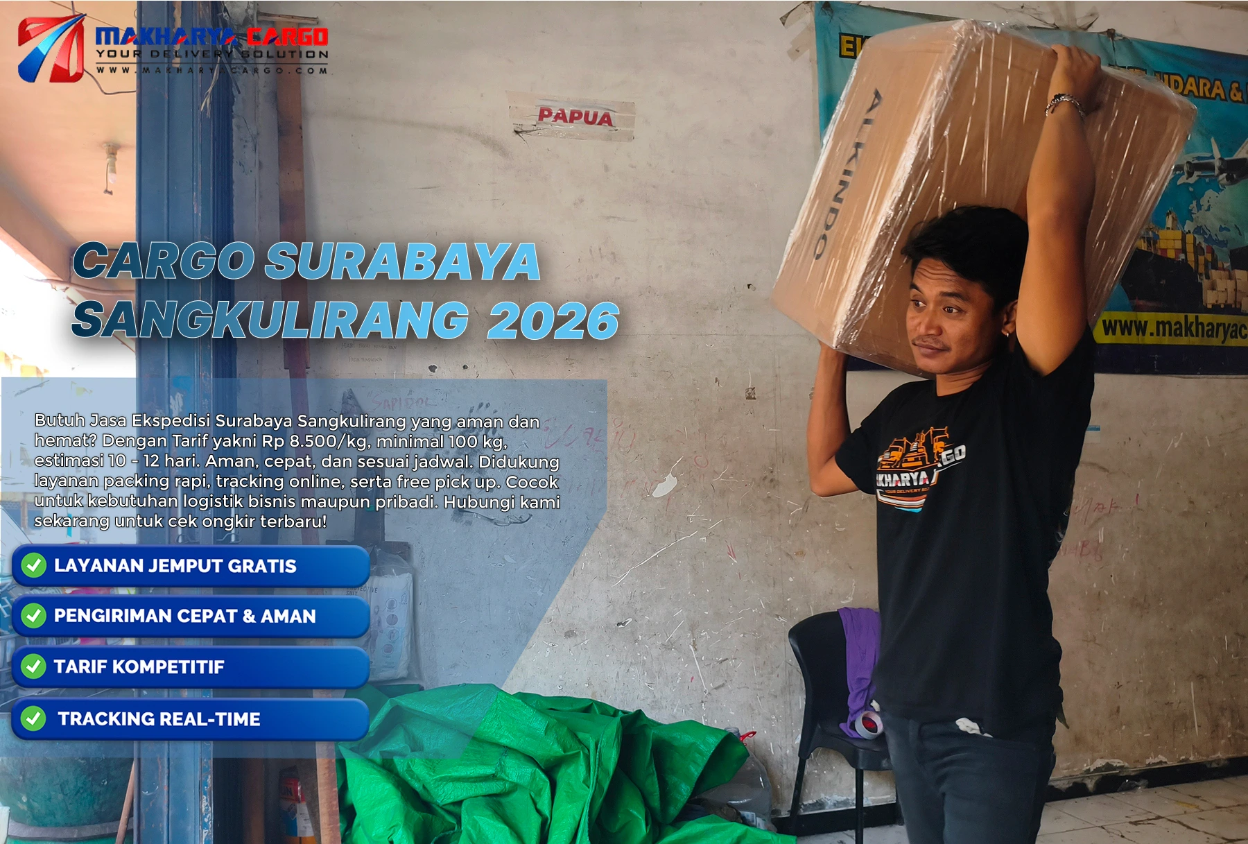 cargo Surabaya Sangkulirang untuk pengiriman barang besar