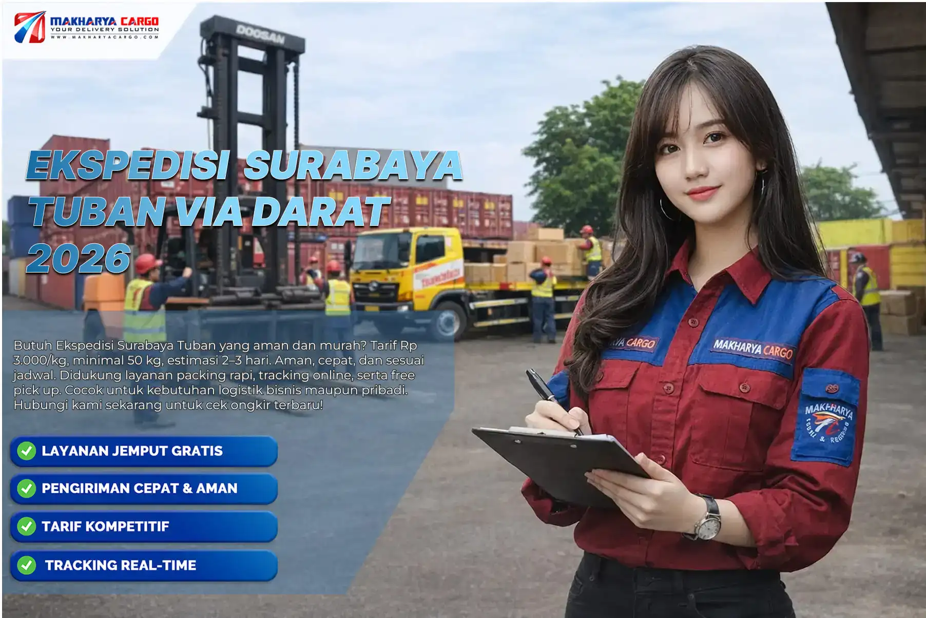 Proses ekspedisi Surabaya Tuban via darat menggunakan armada truk