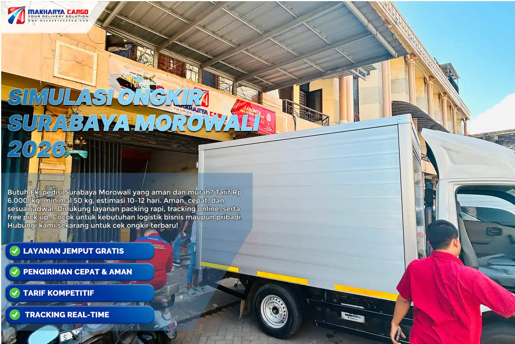 simulasi ongkir surabaya morowali dengan perhitungan biaya cargo laut