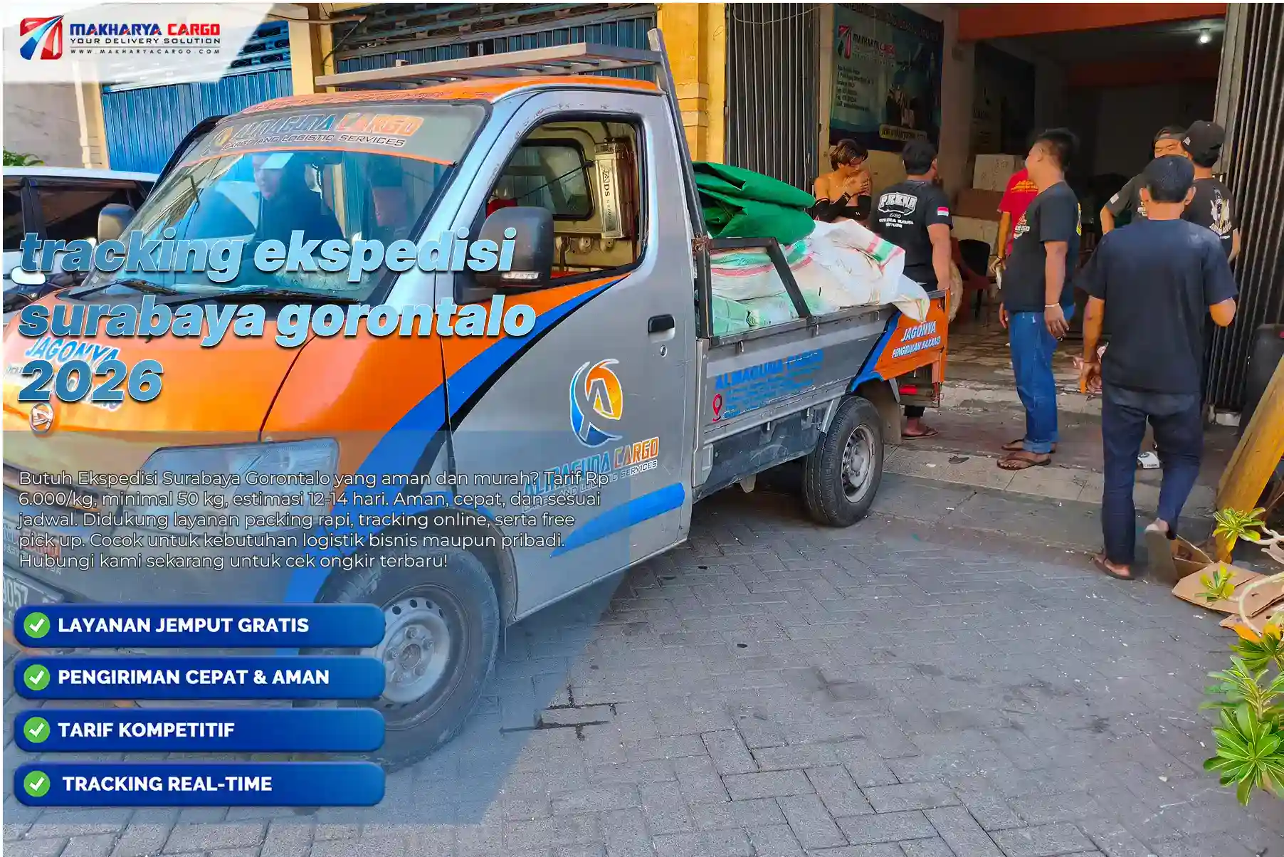Tracking ekspedisi Surabaya Gorontalo cargo Makharya untuk memantau status paket dan estimasi waktu pengiriman