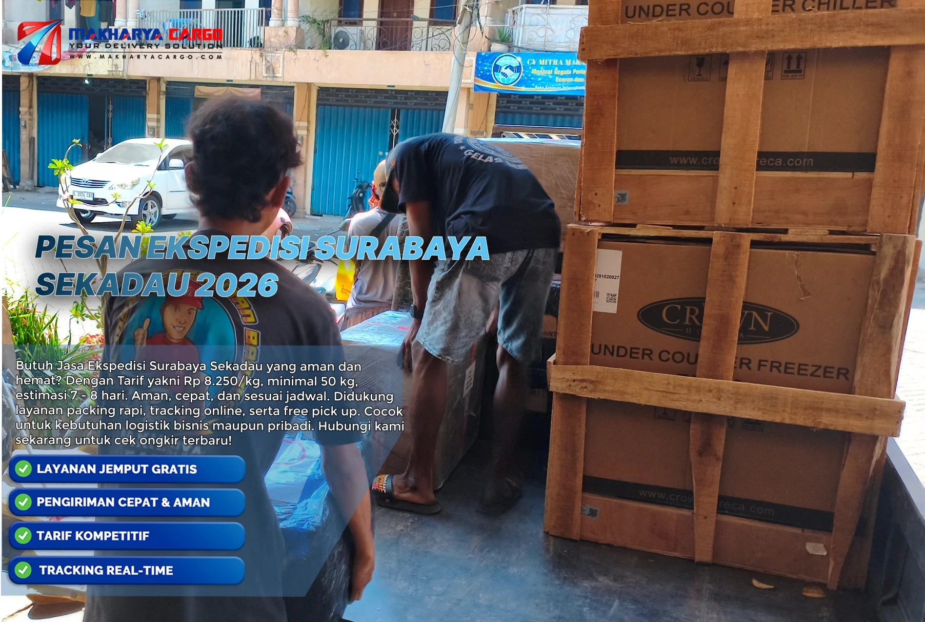 Pesan ekspedisi Surabaya Sekadau untuk pengiriman barang cargo