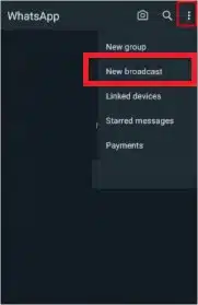 Step 3 Select New broadcast