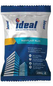 Ideal Manplast Plus cement-based ready-mix plaster 20kg bag