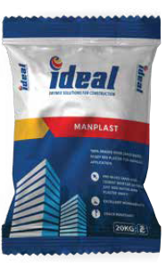 Ideal Manplast cement-based ready-mix plaster 20kg bag